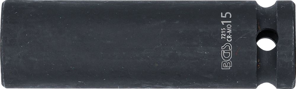 Produktbild BGS Kraft Steckschlüssel 15 mm Einsatz Sechskant tief Antrieb Innenvierkant 12,5 mm bild 3