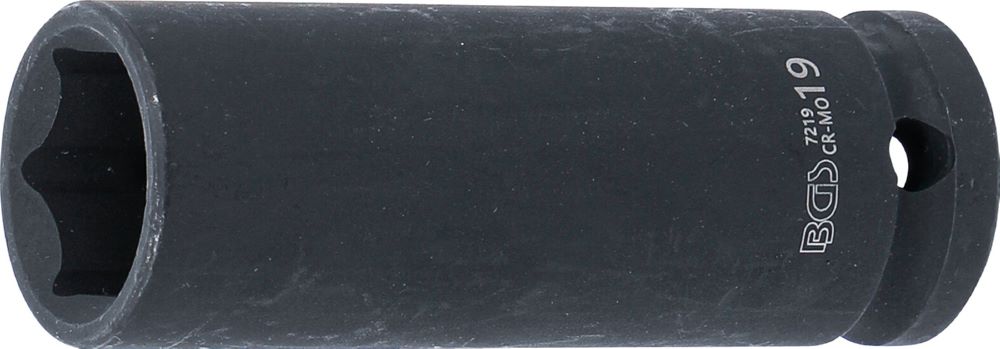 Produktbild BGS Kraft Steckschlüssel 19 mm Einsatz Sechskant tief Antrieb Innenvierkant 12,5 mm