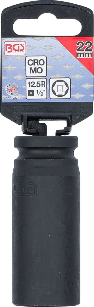 Produktbild BGS Kraft Steckschlüssel 22 mm Einsatz Sechskant tief Antrieb Innenvierkant 12,5 mm bild 3