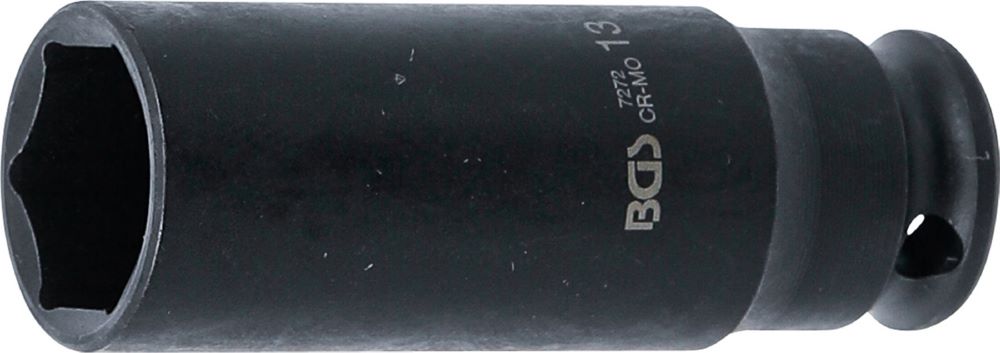 Produktbild BGS Kraft Steckschlüssel 13 mm Einsatz Sechskant tief Antrieb Innenvierkant 6,3 mm