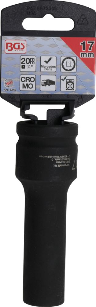 Produktbild Kraft Steckschlüssel 17 mm Einsatz Zwölfkant tief Antrieb Innenvierkant 12,5 mm bild 3