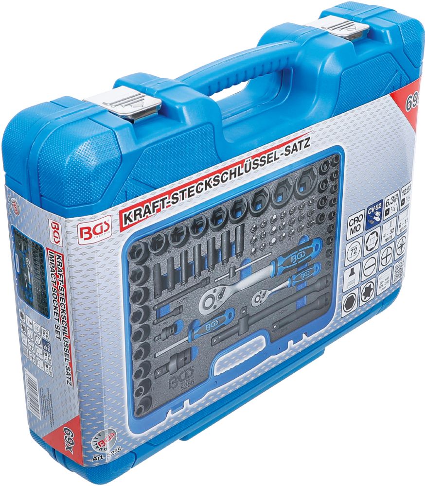 Produktbild BGS Kraft Steckschlüssel Satz Sechskant 6,3 mm + 12,5 mm 69 teilig bild 6
