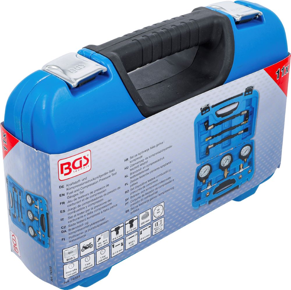 Produktbild BGS Kraftstoff und Kompressionsdruckprüfgeräte Satz für Motorräder 11 teilig bild 6