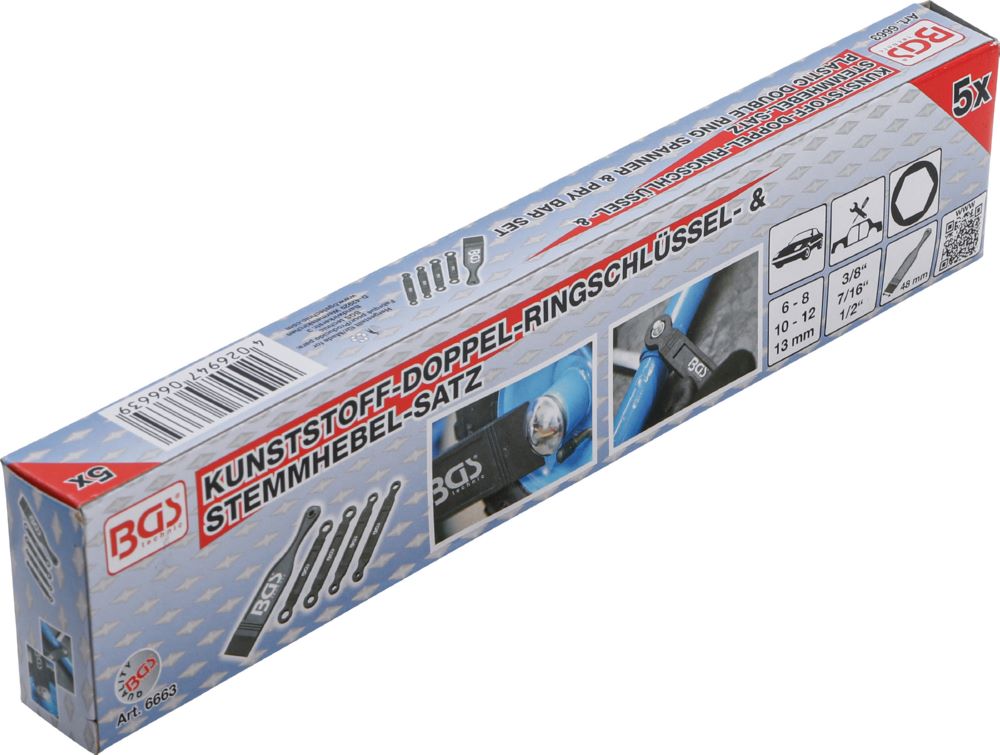Produktbild BGS Kunststoff Doppel Ringschlüssel & Stemmhebel Satz 5 teilig bild 5