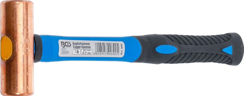 Produktbild BGS Kupferhammer Fiberglasstiel Durchmesser 27 mm 454 g (1 lb) Kopf bild 3