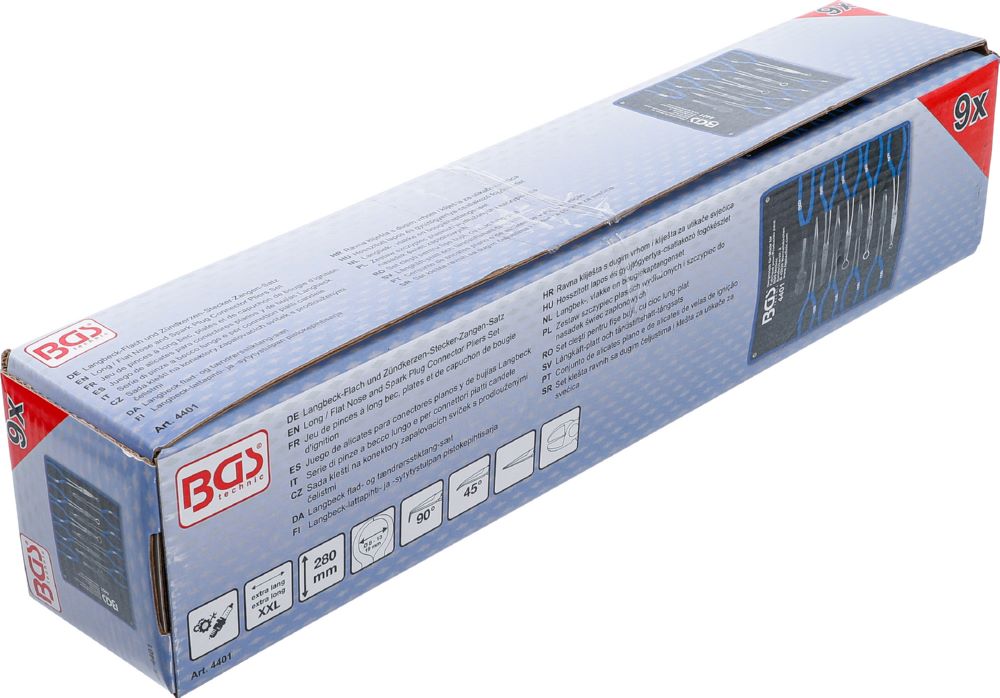 Produktbild BGS Langbeck / Flach- und Zündkerzen Stecker Zangen-Satz extra lang 9 teilig bild 7