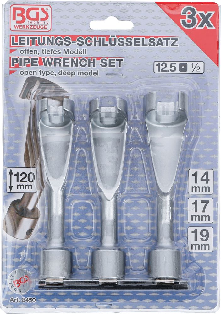 Produktbild BGS Leitungsschlüssel Satz offen Antrieb Innenvierkant 12,5 mm 1/2 Zoll 14 - 17 - 19 bild 4