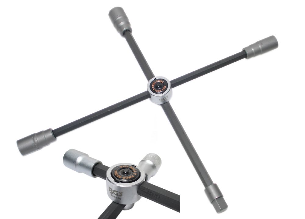 Produktbild BGS Lkw Radkreuz faltbar Vierkant 24 x 27 x 32 x 20 mm 3/4 Zoll