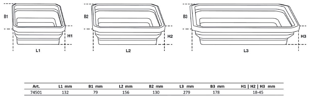 Produktbild Magnet Haftschalen Satz Silikon faltbar 3 teilig bild 4
