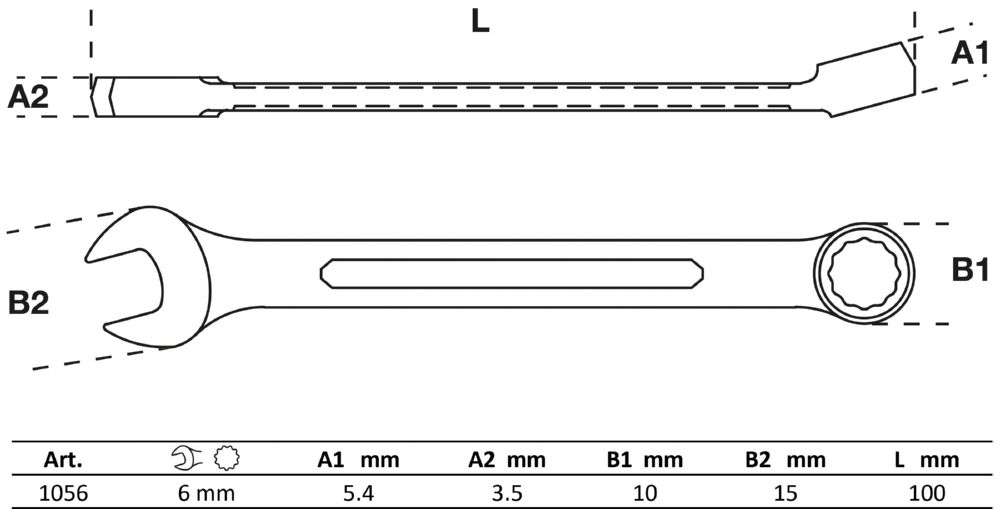 Produktbild BGS Maul Ringschlüssel 6 mm bild 2