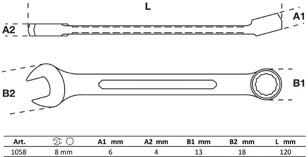 Produktbild BGS Maul Ringschlüssel 8 mm bild 2