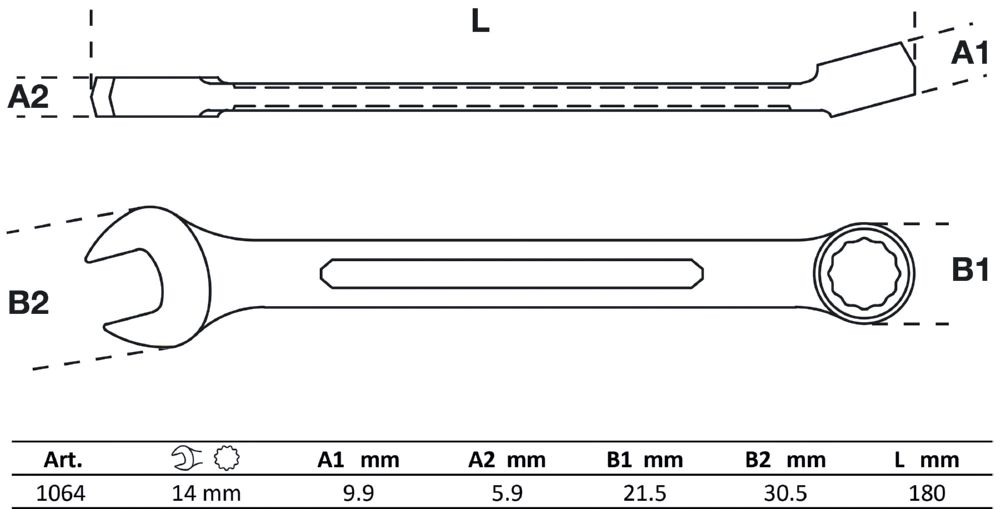 Produktbild BGS Maul Ringschlüssel 14 mm bild 2