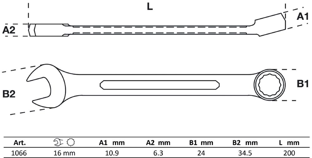 Produktbild BGS Maul Ringschlüssel 16 mm bild 2