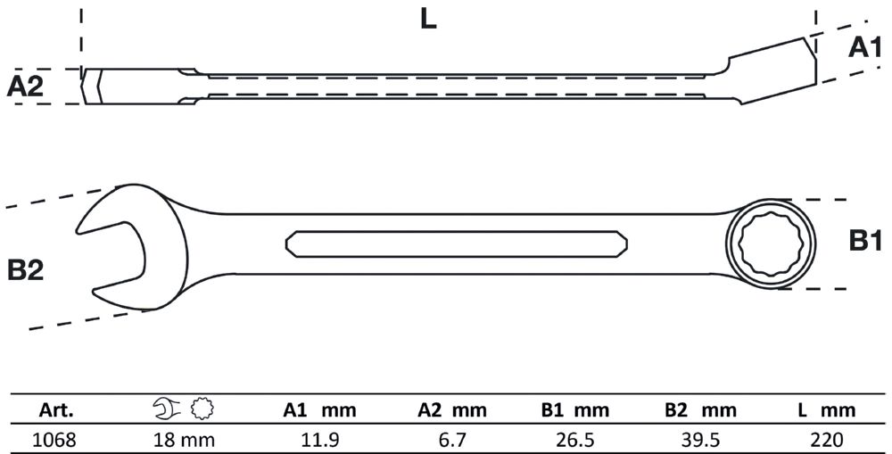 Produktbild BGS Maul Ringschlüssel 18 mm bild 2