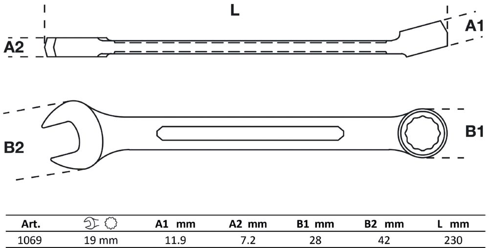 Produktbild BGS Maul Ringschlüssel 19 mm bild 2