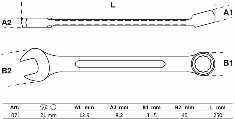 Produktbild BGS Maul Ringschlüssel 21 mm bild 2