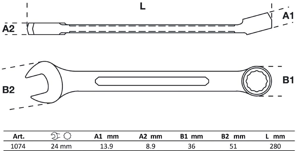 Produktbild BGS Maul Ringschlüssel 24 mm bild 2