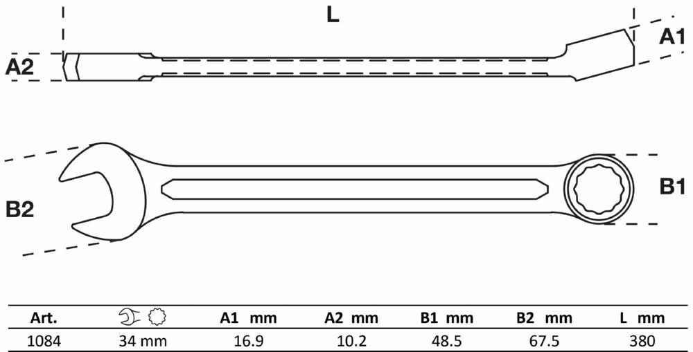 Produktbild BGS Maul Ringschlüssel 34 mm bild 2