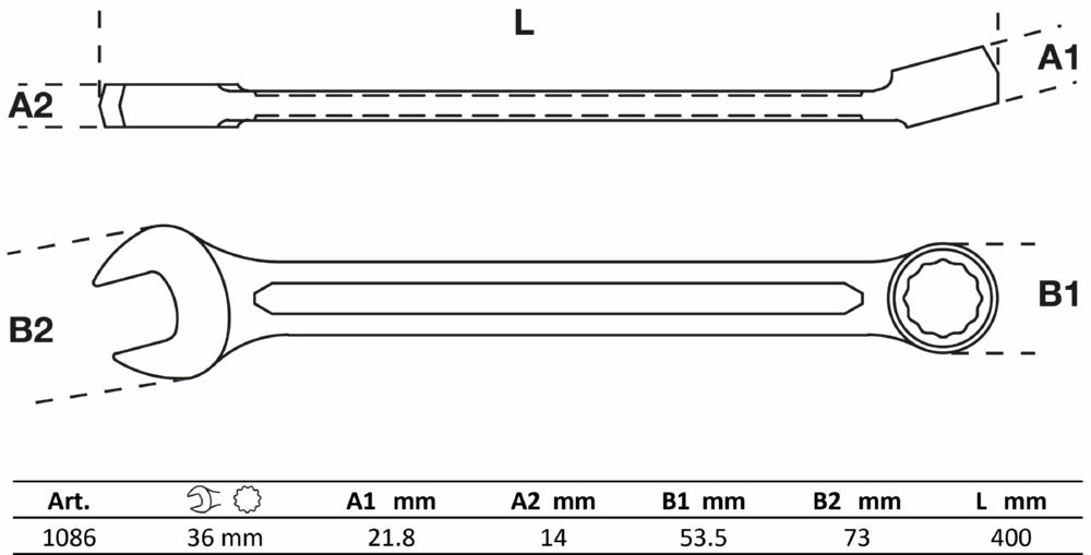 Produktbild BGS Maul Ringschlüssel 36 mm bild 2