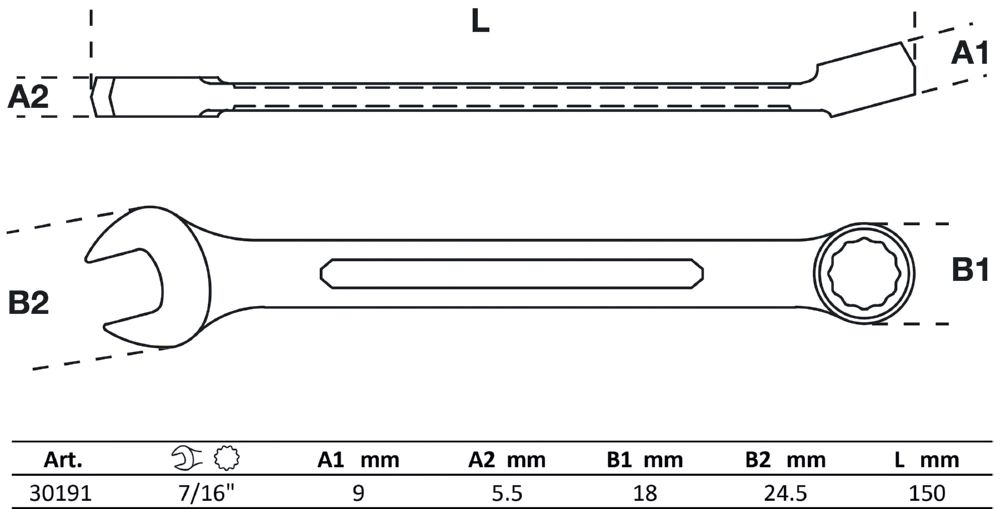 Produktbild BGS Maul Ringschlüssel 7/16 Zoll bild 2