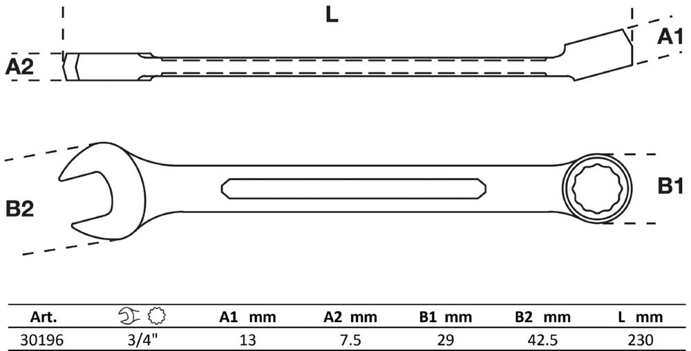 Produktbild BGS Maul Ringschlüssel 3/4 Zoll bild 2