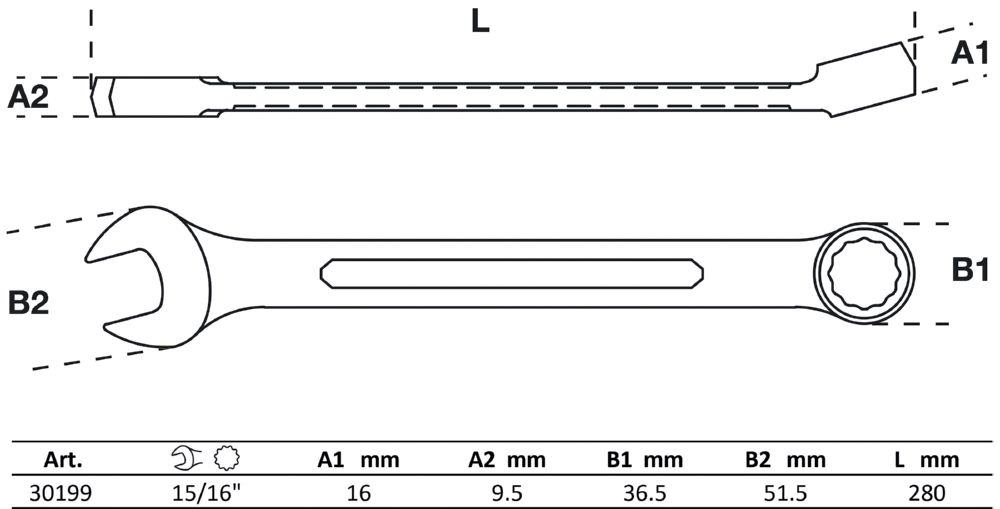 Produktbild BGS Maul Ringschlüssel 15/16 Zoll bild 2