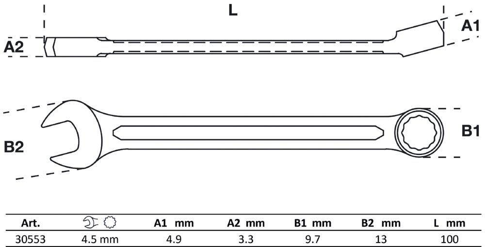 Produktbild BGS Maul Ringschlüssel 4,5 mm bild 2
