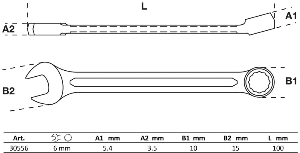 Produktbild BGS Maul Ringschlüssel 6 mm bild 2