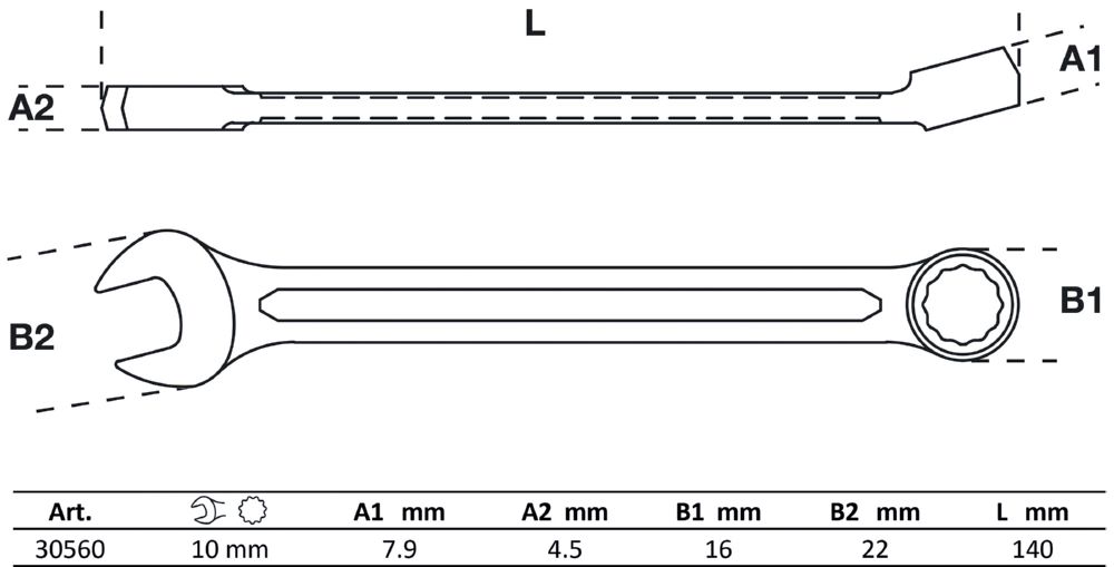 Produktbild BGS Maul Ringschlüssel 10 mm bild 2