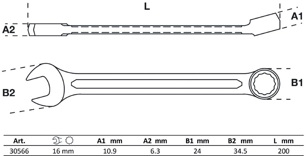 Produktbild BGS Maul Ringschlüssel 16 mm bild 2