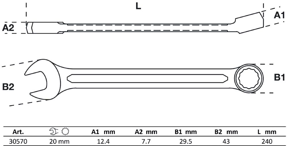 Produktbild BGS Maul Ringschlüssel 20 mm bild 2