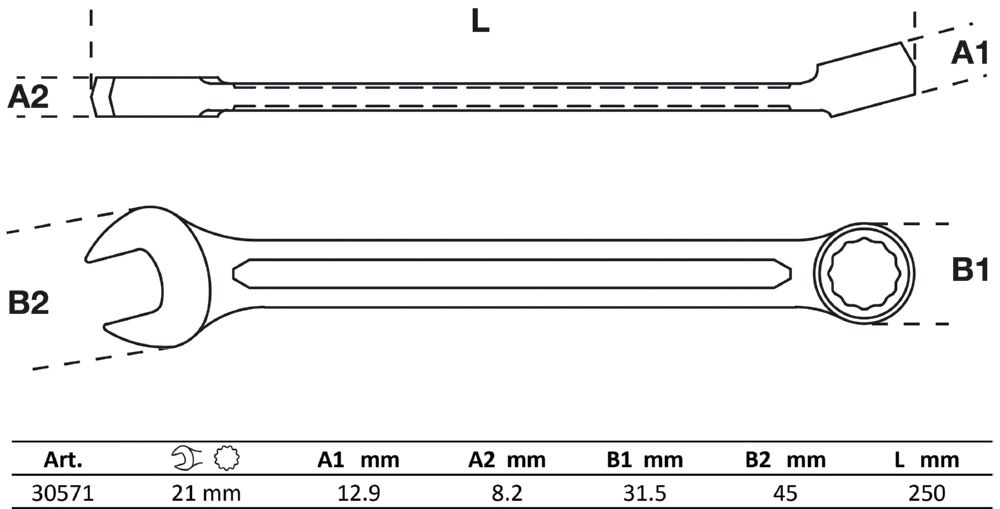 Produktbild BGS Maul Ringschlüssel 21 mm bild 2