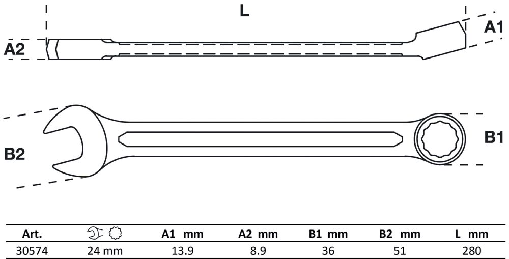 Produktbild BGS Maul Ringschlüssel 24 mm bild 2