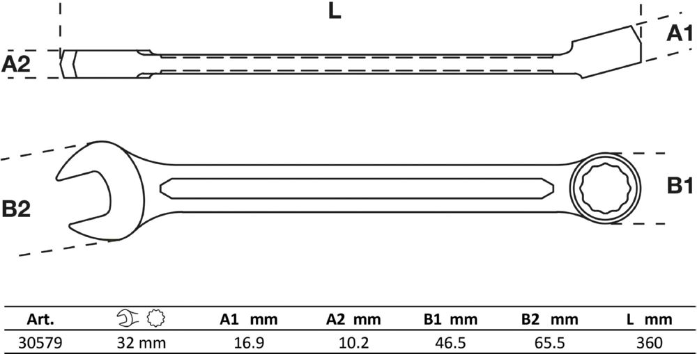 Produktbild BGS Maul Ringschlüssel 32 mm bild 2