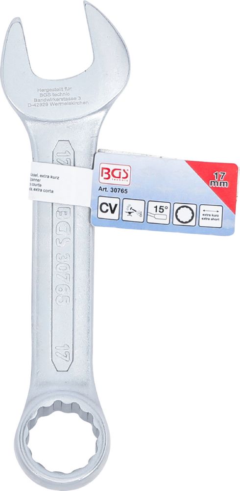Produktbild BGS Maul Ringschlüssel extra kurz 17 mm bild 4