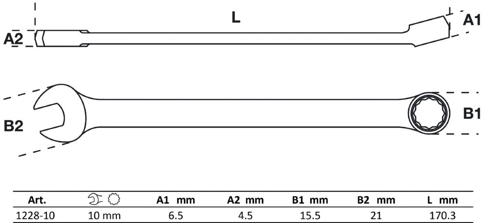 Produktbild BGS Maul Ringschlüssel extra lang 10 mm bild 2