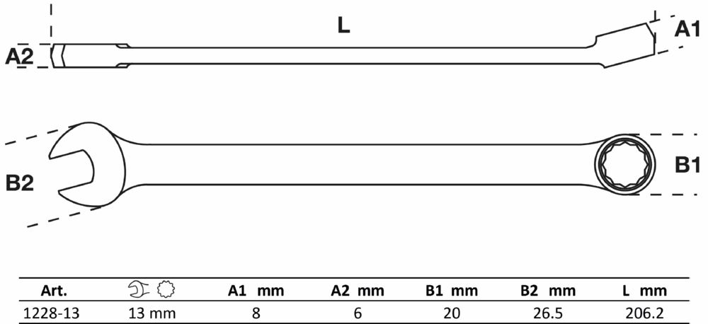Produktbild BGS Maul Ringschlüssel extra lang 13 mm bild 4