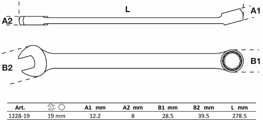 Produktbild BGS Maul Ringschlüssel extra lang 19 mm bild 4