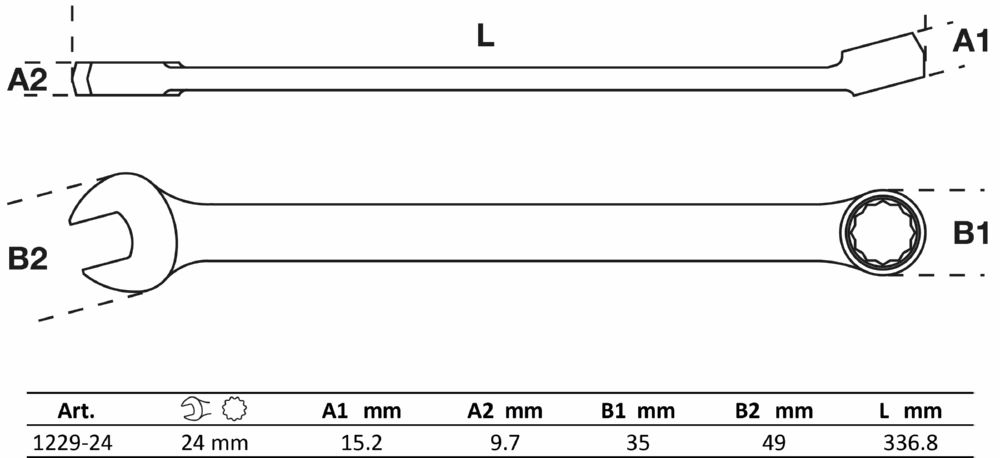 Produktbild BGS Maul Ringschlüssel extra lang 24 mm bild 4