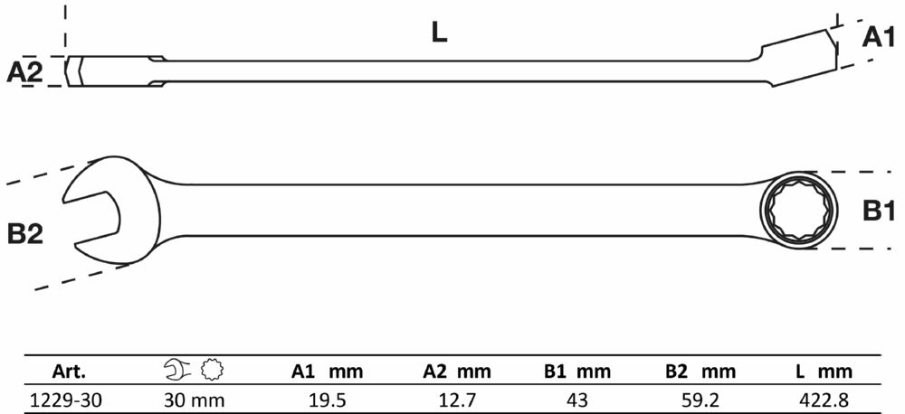 Produktbild BGS Maul Ringschlüssel extra lang 30 mm bild 4