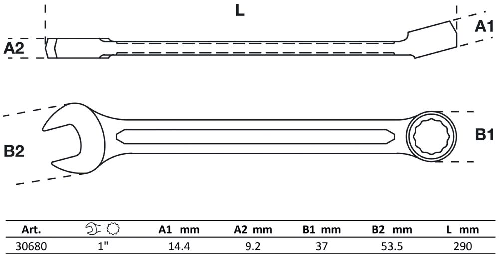 Produktbild BGS Maul Ringschlüssel SAE 1 Zoll bild 2