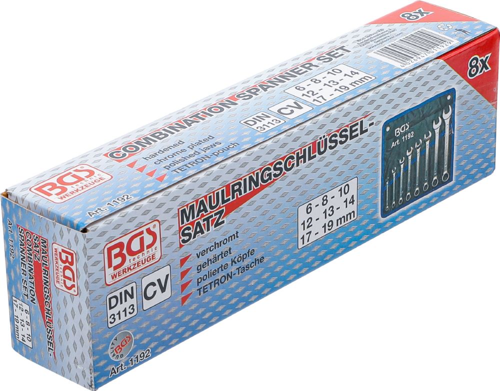 Produktbild BGS Maul Ringschlüssel Satz 6 - 19 mm 8 teilig bild 7