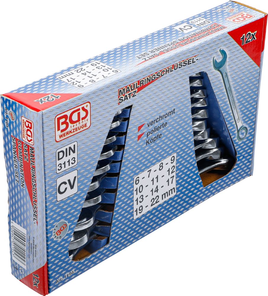 Produktbild BGS Maul Ringschlüssel Satz 6 - 22 mm 12 teilig bild 4