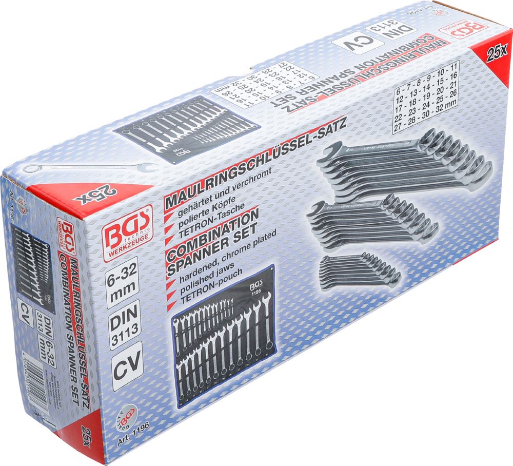 Produktbild BGS Maul Ringschlüssel Satz 6 - 32 mm 25 teilig bild 8