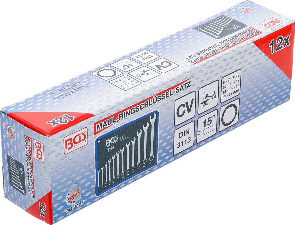 Produktbild BGS Maul Ringschlüssel Satz 6 - 22 mm 12 teilig bild 9