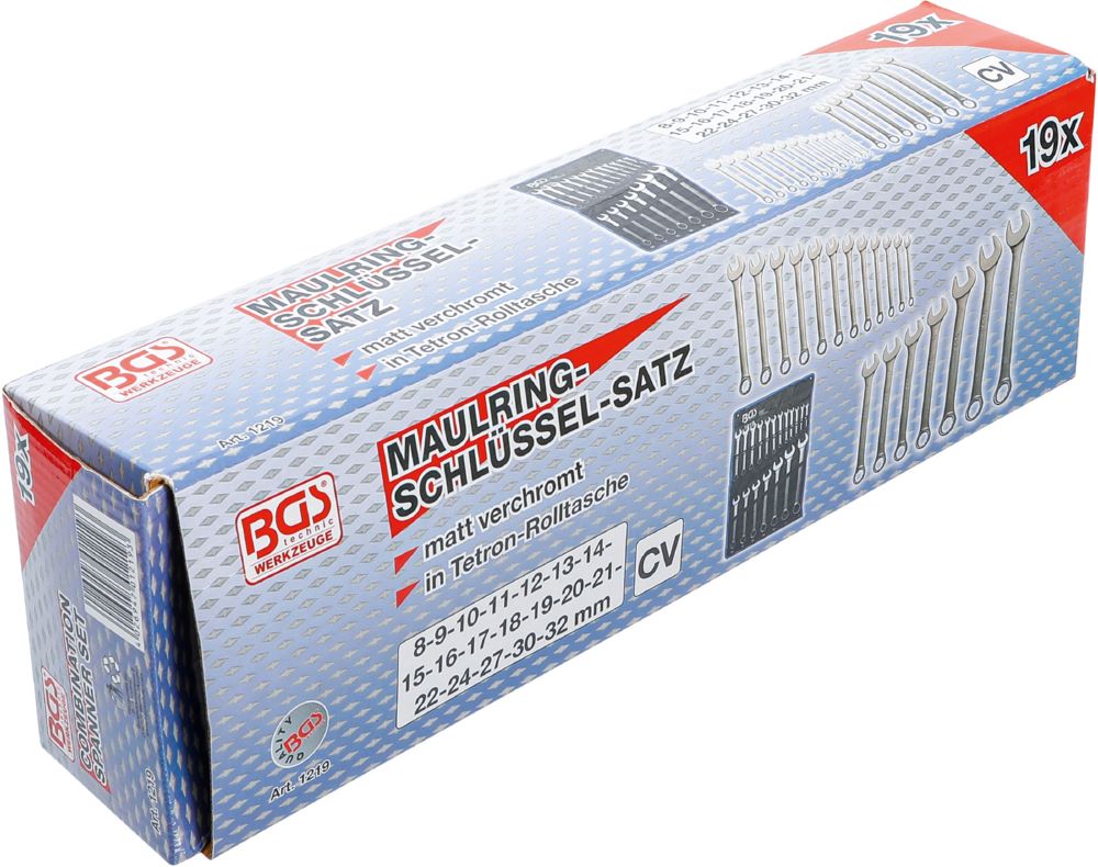 Produktbild BGS Maul Ringschlüssel Satz 8 - 32 mm 19 teilig bild 5