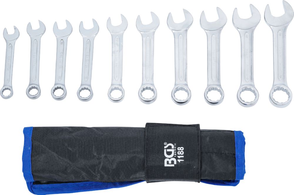 Produktbild BGS Maul Ringschlüssel Satz 10-19 mm extra kurz 10 teilig bild 3