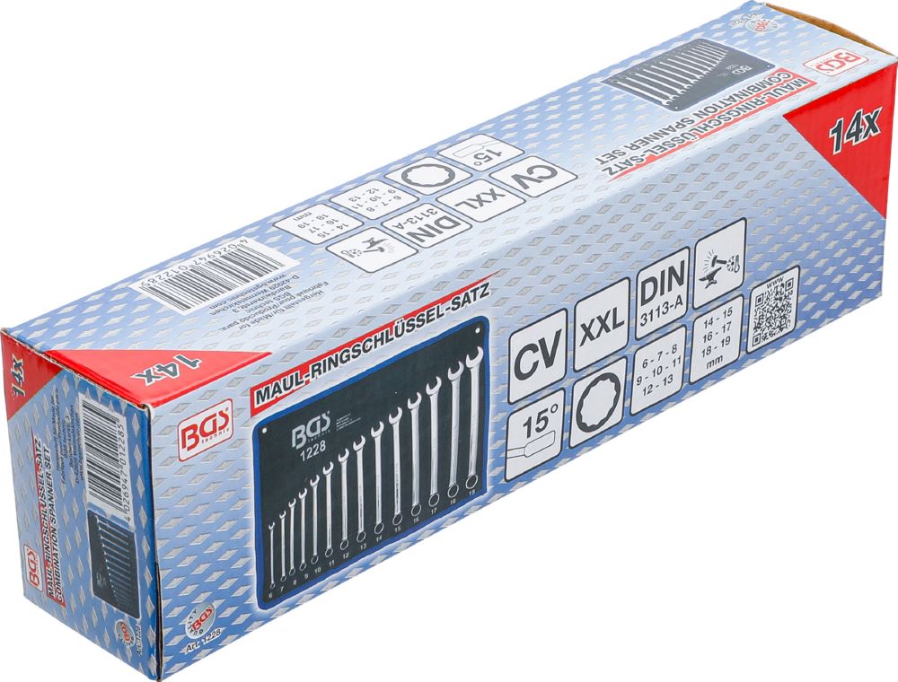 Produktbild BGS Maul Ringschlüssel Satz 6 - 19 mm 6 - 19 mm 14 teilig bild 6