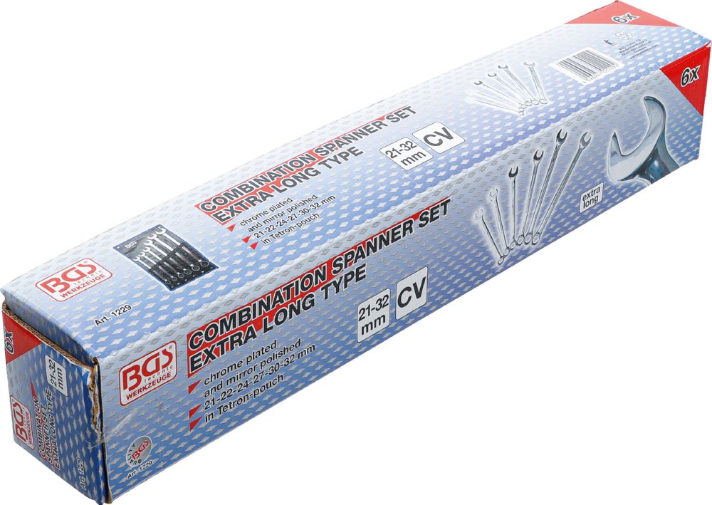 Produktbild BGS Maul Ringschlüssel Satz extra lang 21 - 32 mm 6 teilig bild 5