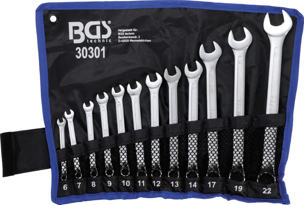 Produktbild BGS Maul Ringschlüssel Satz 6 - 22 mm 12 teilig gekröpft bild 4
